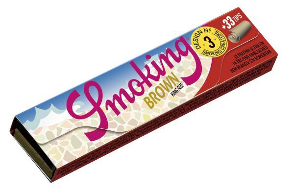 Smoking Brown Creators King Size + Tips – ungebleichte Longpapers 108×44 mm mit 33 Blättchen & 33 Filtertips (Sonderedition)